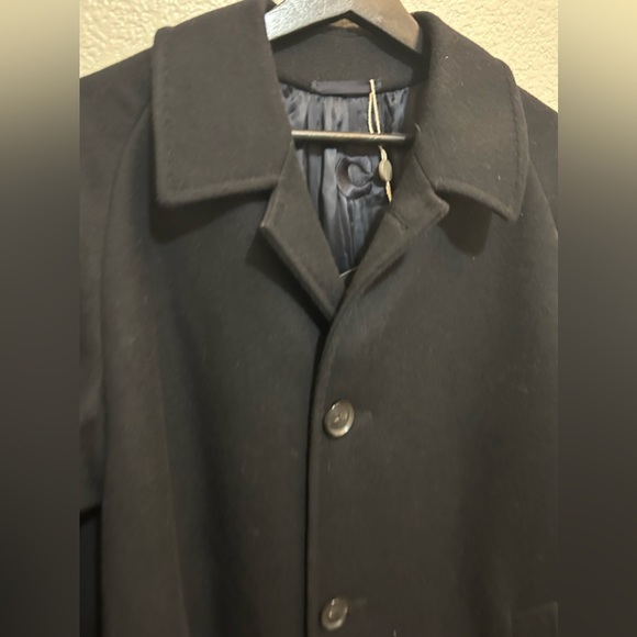 Caruso Black Wool Coat VM5010 - Picture 10 of 16